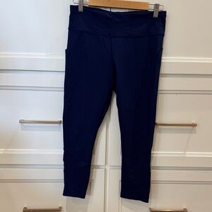 Lululemon Navy Blue High-Waisted Cropped Leggings